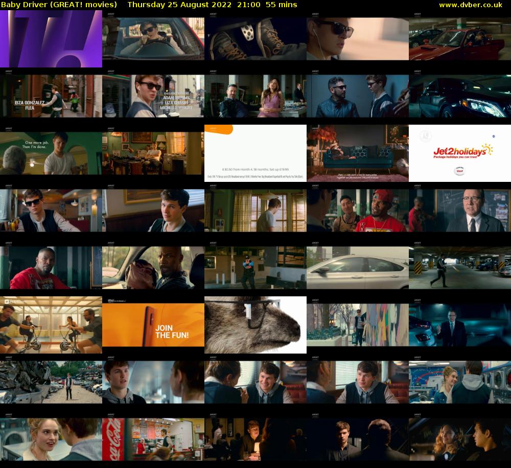 Baby Driver (GREAT! movies) Thursday 25 August 2022 21:00 - 21:55