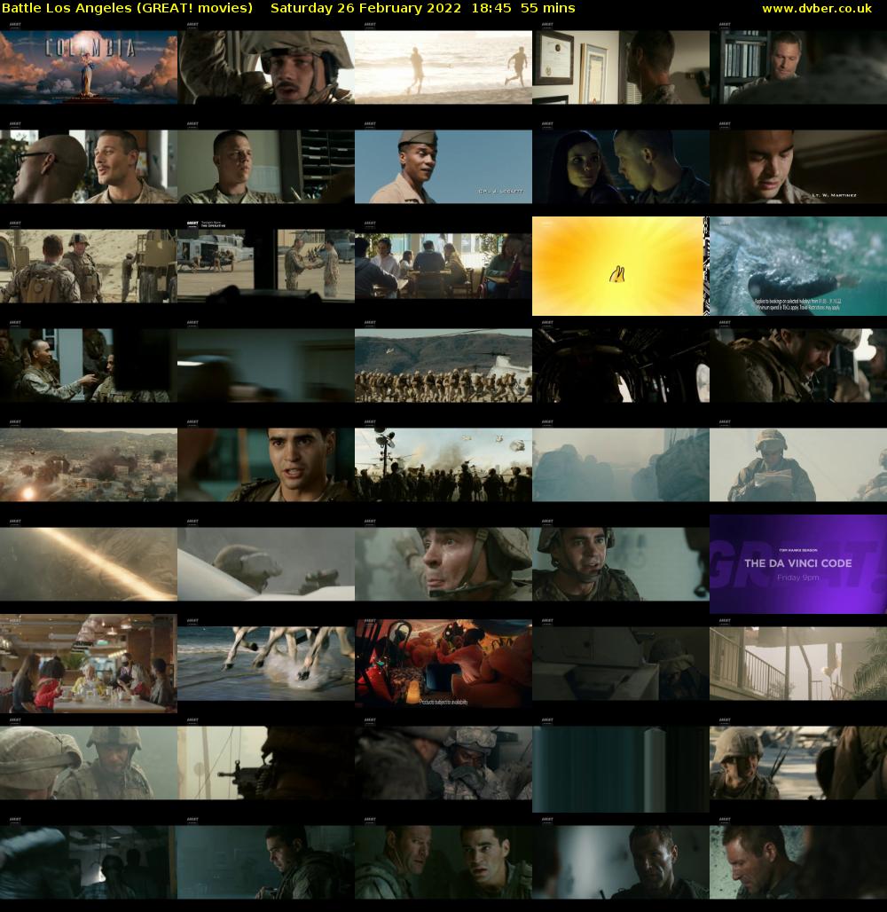 Battle Los Angeles (GREAT! movies) Saturday 26 February 2022 18:45 - 19:40