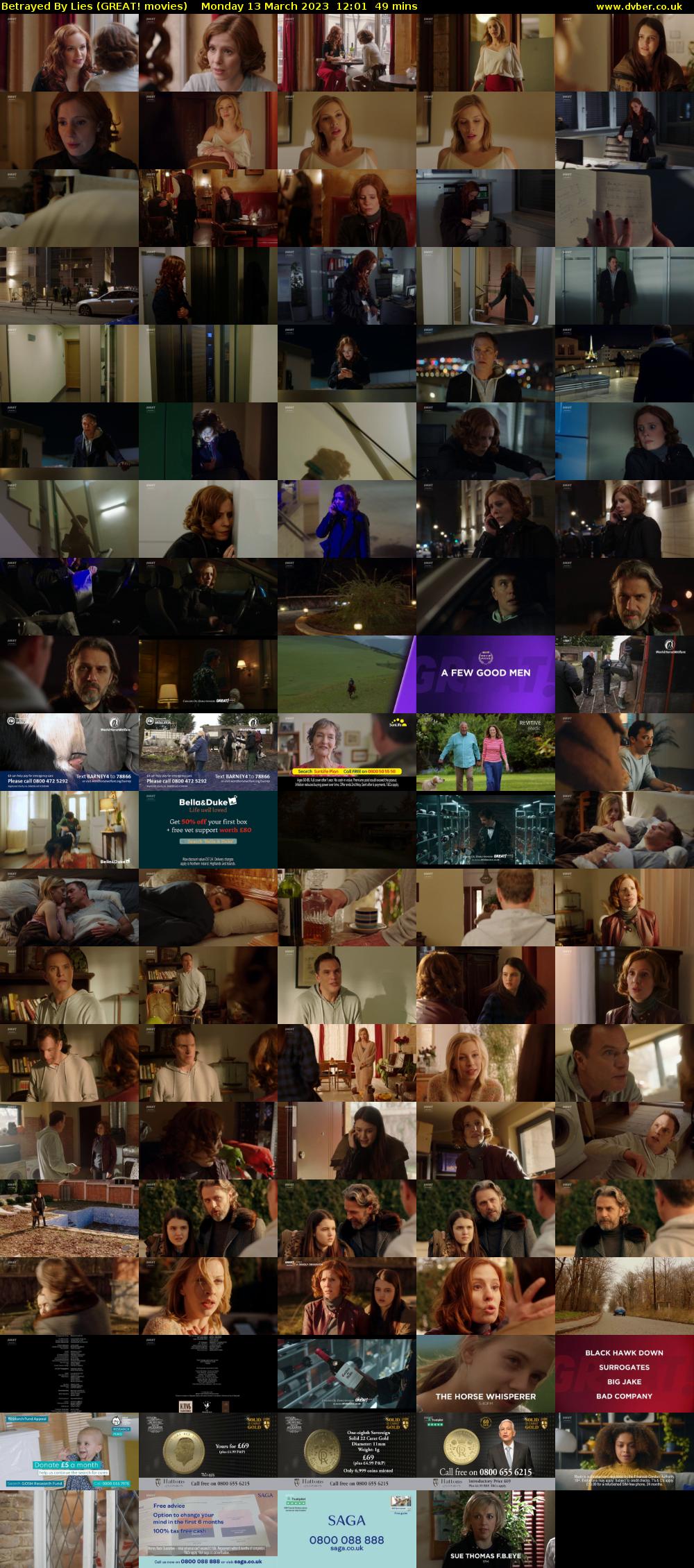 Betrayed By Lies (GREAT! movies) Monday 13 March 2023 12:01 - 12:50