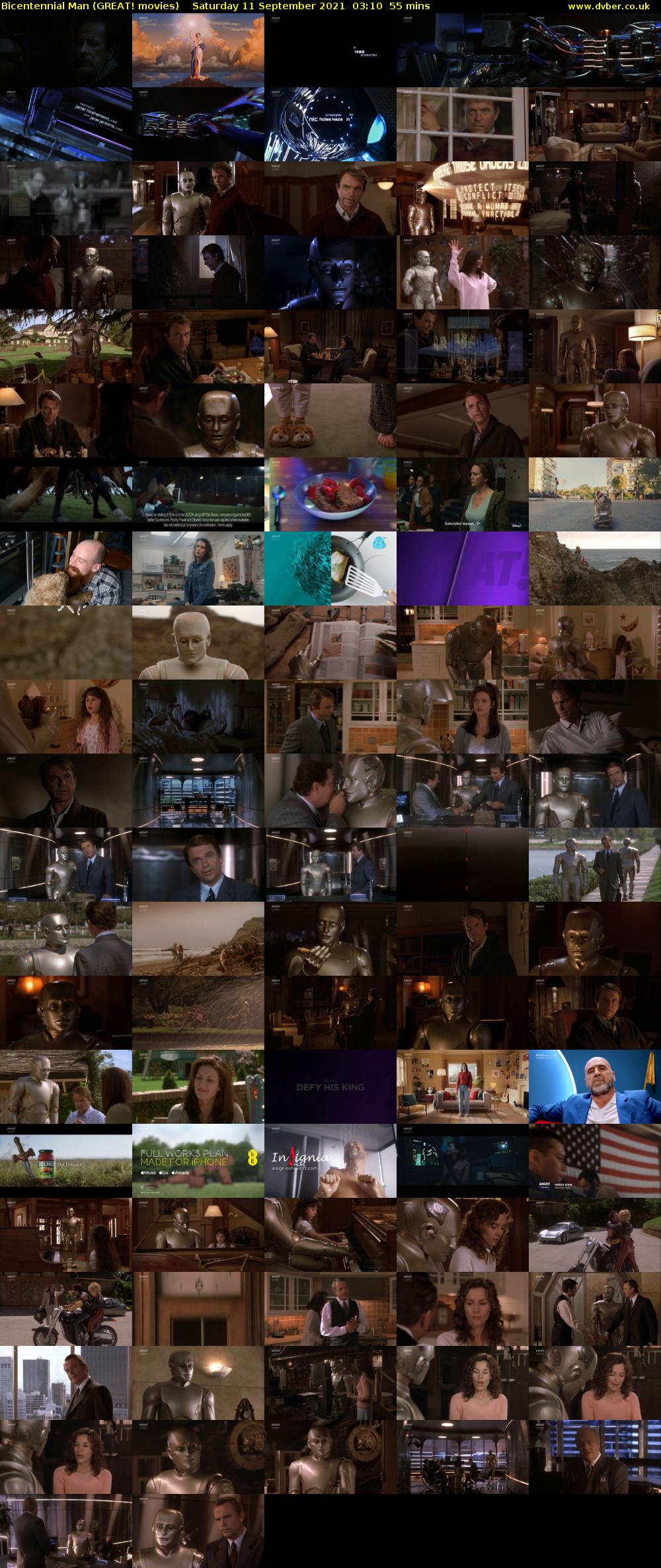 Bicentennial Man (GREAT! movies) Saturday 11 September 2021 03:10 - 04:05