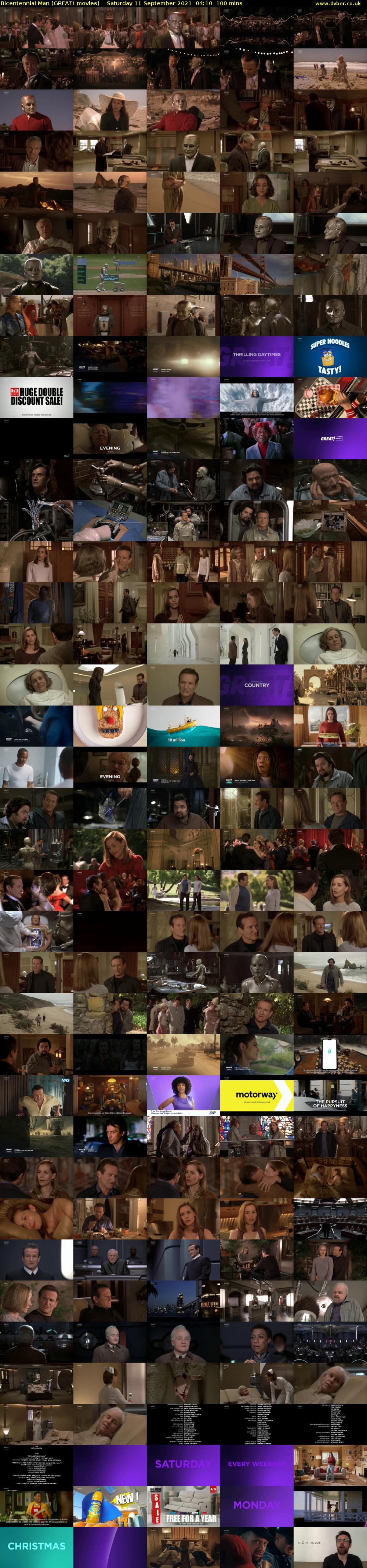 Bicentennial Man (GREAT! movies) Saturday 11 September 2021 04:10 - 05:50