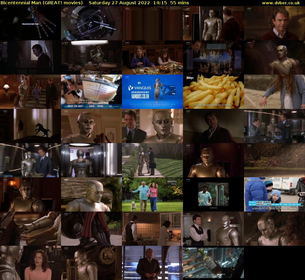 Bicentennial Man (GREAT! movies) Saturday 27 August 2022 14:15 - 15:10