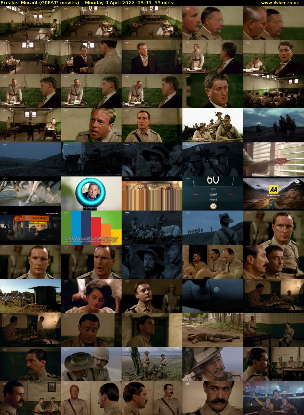 Breaker Morant (GREAT! movies) Monday 4 April 2022 03:45 - 04:40