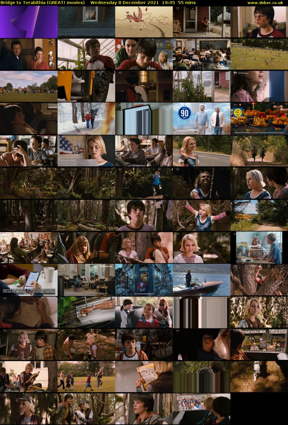 Bridge to Terabithia (GREAT! movies) Wednesday 8 December 2021 19:05 - 20:00