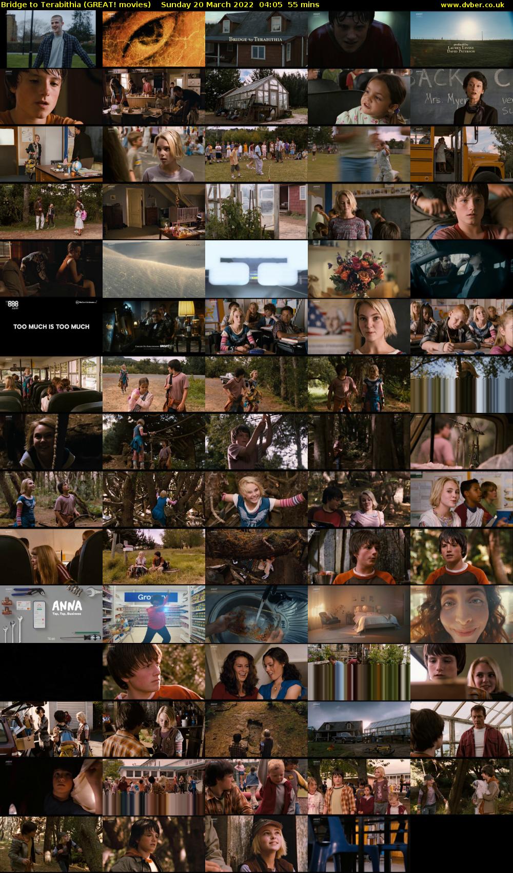 Bridge to Terabithia (GREAT! movies) Sunday 20 March 2022 04:05 - 05:00