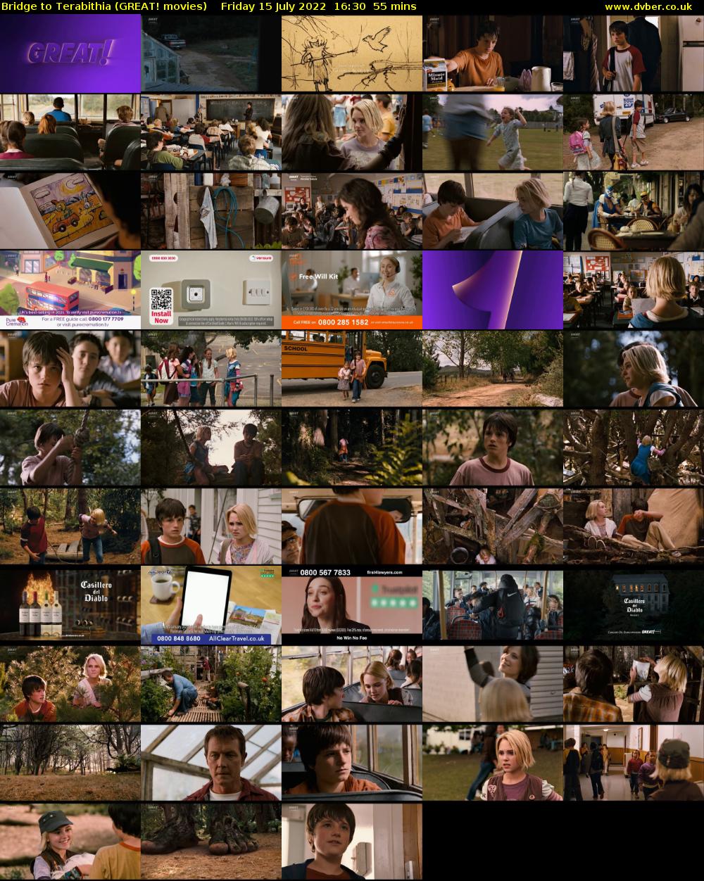 Bridge to Terabithia (GREAT! movies) Friday 15 July 2022 16:30 - 17:25