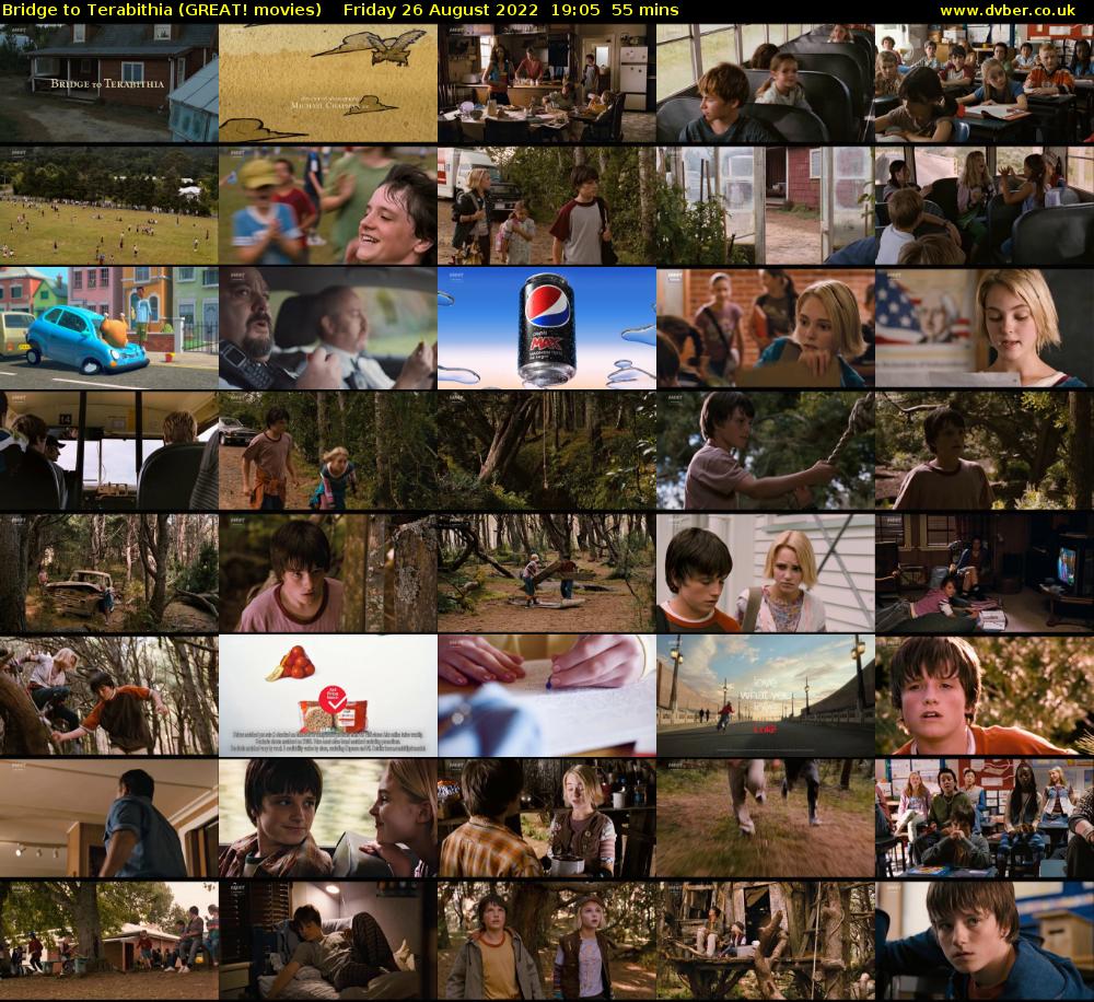 Bridge to Terabithia (GREAT! movies) Friday 26 August 2022 19:05 - 20:00