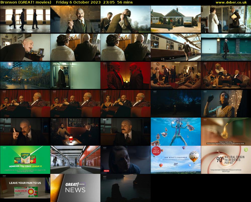 Bronson (GREAT! movies) Friday 6 October 2023 23:05 - 00:01