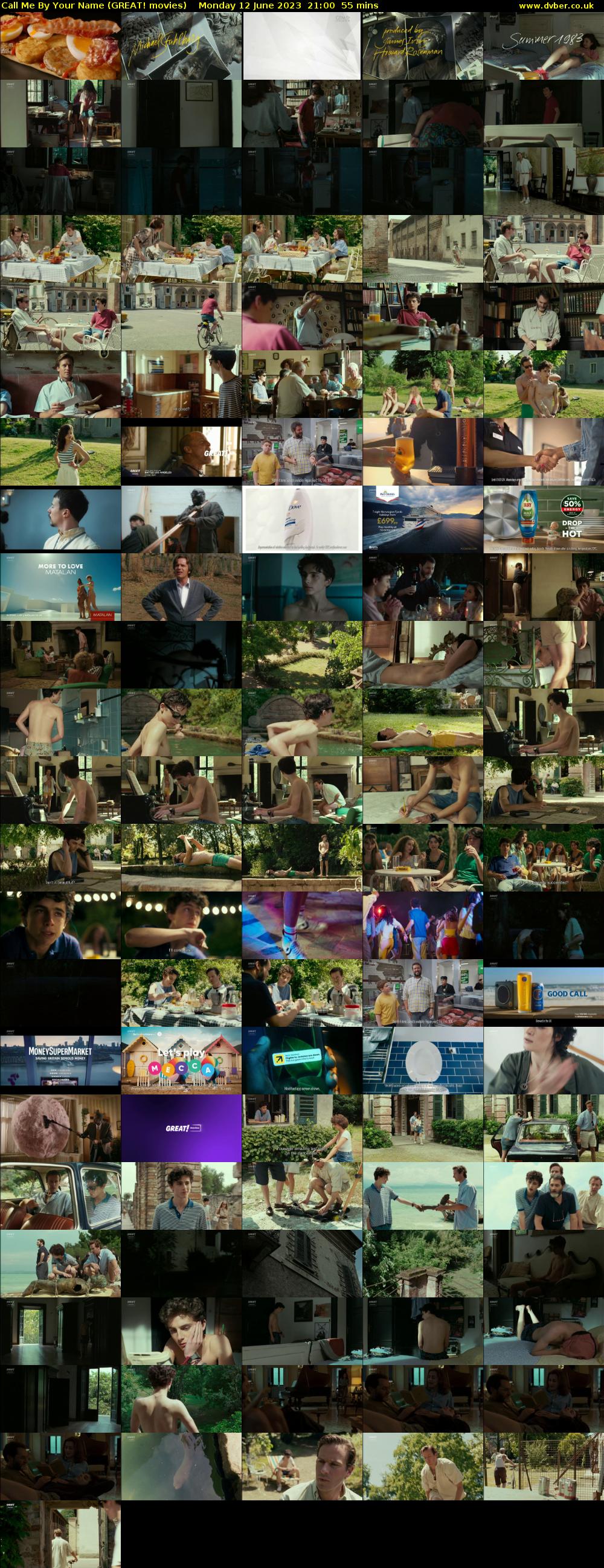Call Me By Your Name (GREAT! movies) Monday 12 June 2023 21:00 - 21:55
