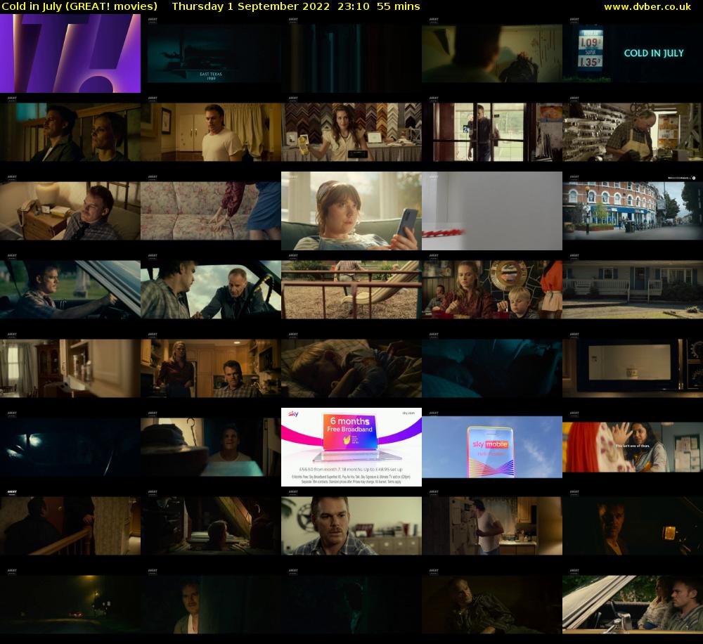 Cold in July (GREAT! movies) Thursday 1 September 2022 23:10 - 00:05