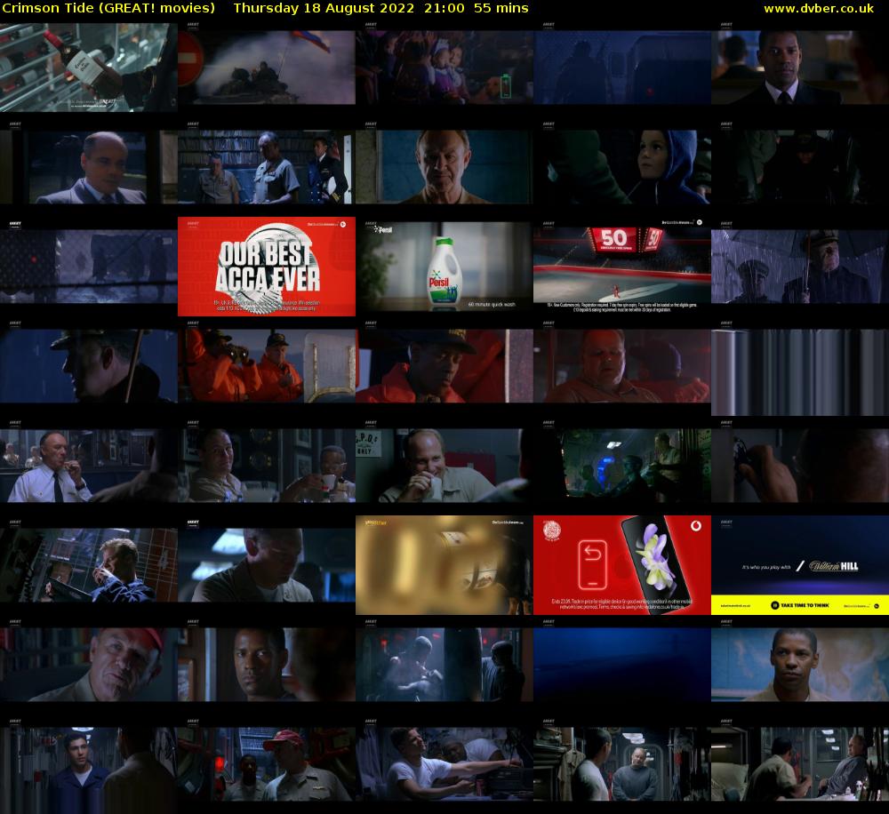 Crimson Tide (GREAT! movies) Thursday 18 August 2022 21:00 - 21:55