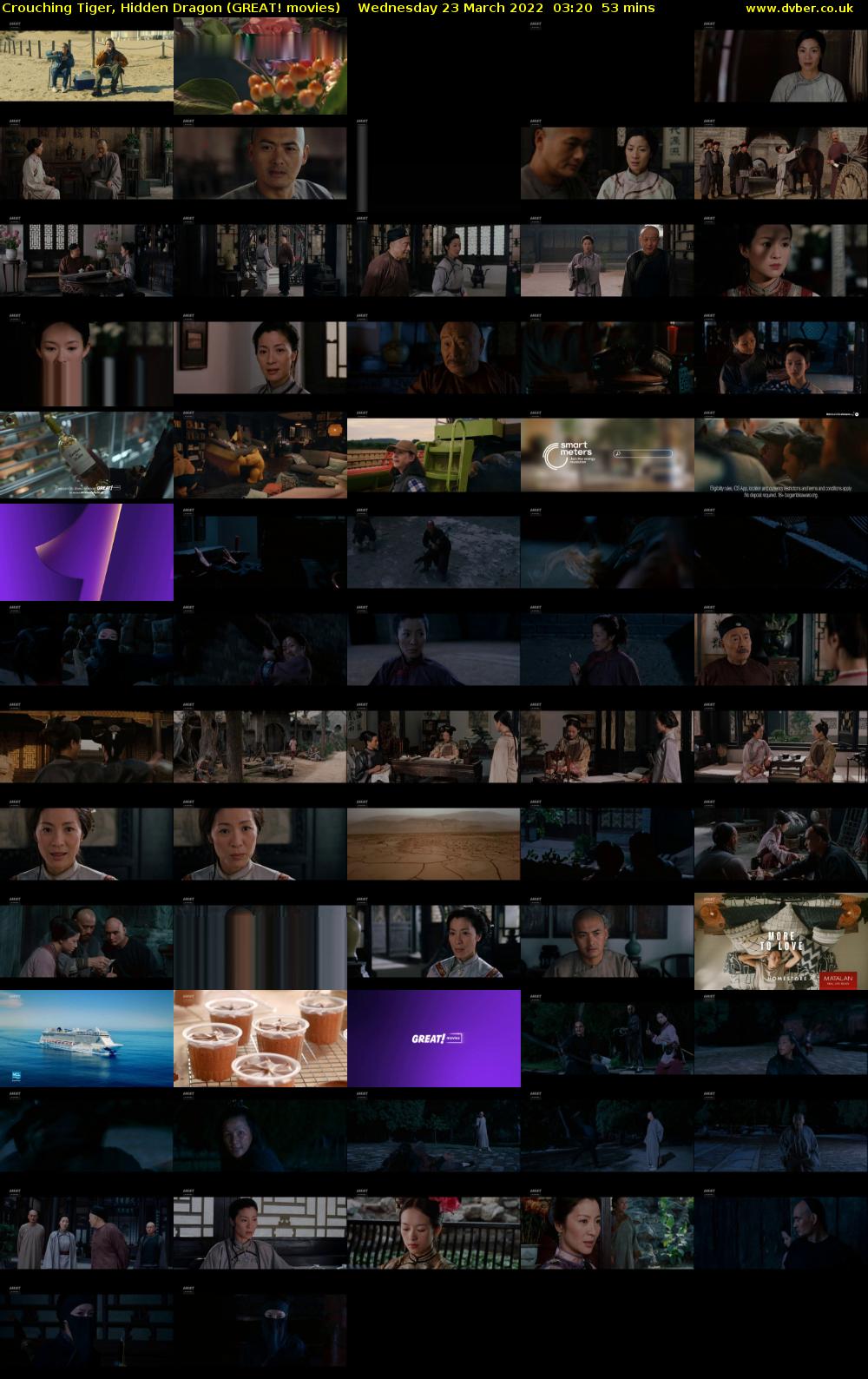 Crouching Tiger, Hidden Dragon (GREAT! movies) Wednesday 23 March 2022 03:20 - 04:13