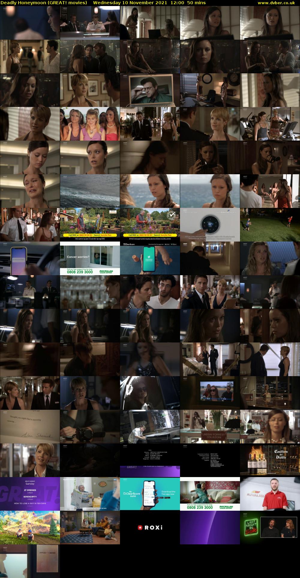 Deadly Honeymoon (GREAT! movies) Wednesday 10 November 2021 12:00 - 12:50