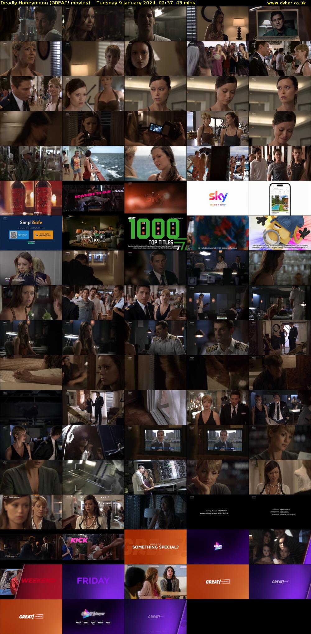 Deadly Honeymoon (GREAT! movies) Tuesday 9 January 2024 02:37 - 03:20