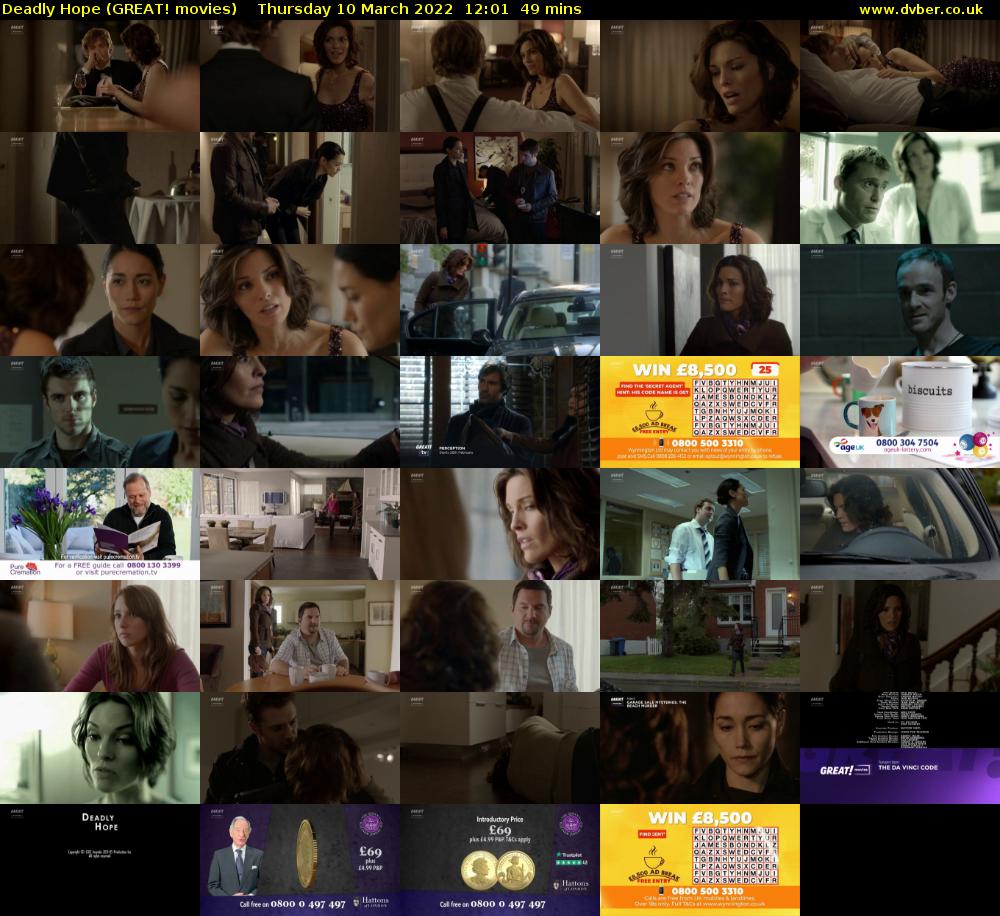 Deadly Hope (GREAT! movies) Thursday 10 March 2022 12:01 - 12:50