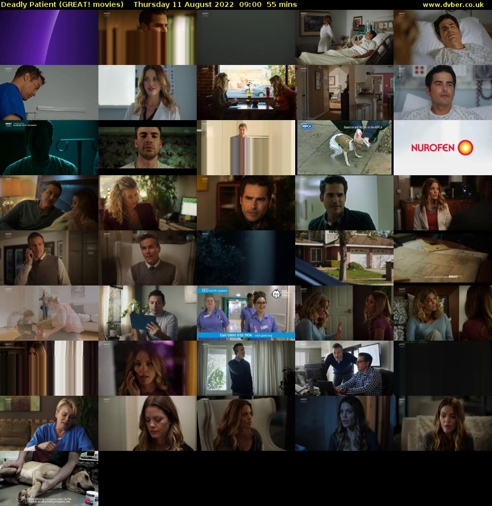 Deadly Patient (GREAT! movies) Thursday 11 August 2022 09:00 - 09:55