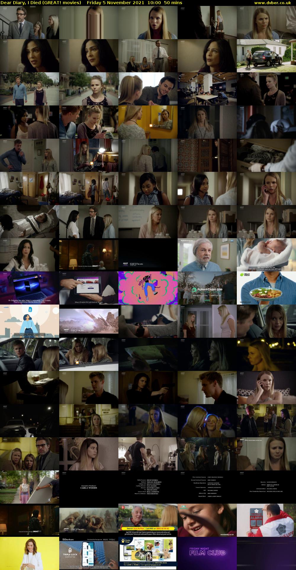 Dear Diary, I Died (GREAT! movies) Friday 5 November 2021 10:00 - 10:50