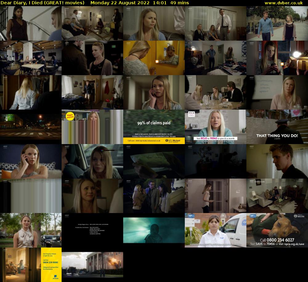 Dear Diary, I Died (GREAT! movies) Monday 22 August 2022 14:01 - 14:50