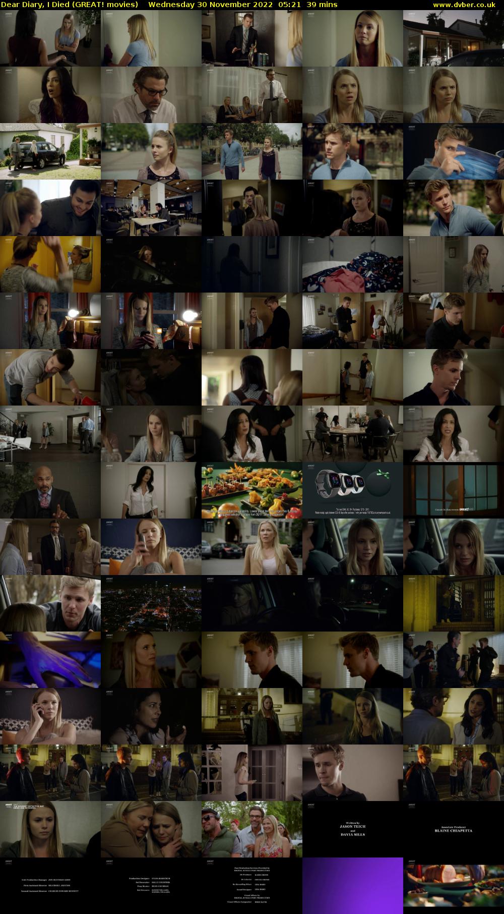 Dear Diary, I Died (GREAT! movies) Wednesday 30 November 2022 05:21 - 06:00