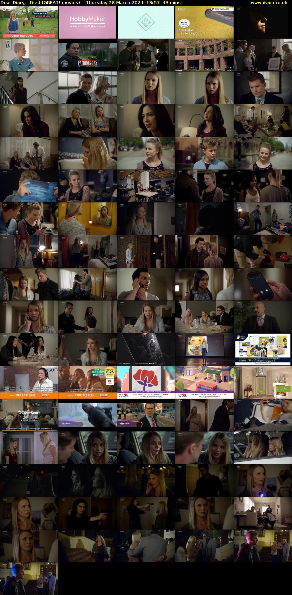 Dear Diary, I Died (GREAT! movies) Thursday 28 March 2024 13:57 - 14:40