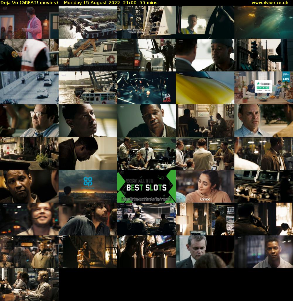 Deja Vu (GREAT! movies) Monday 15 August 2022 21:00 - 21:55