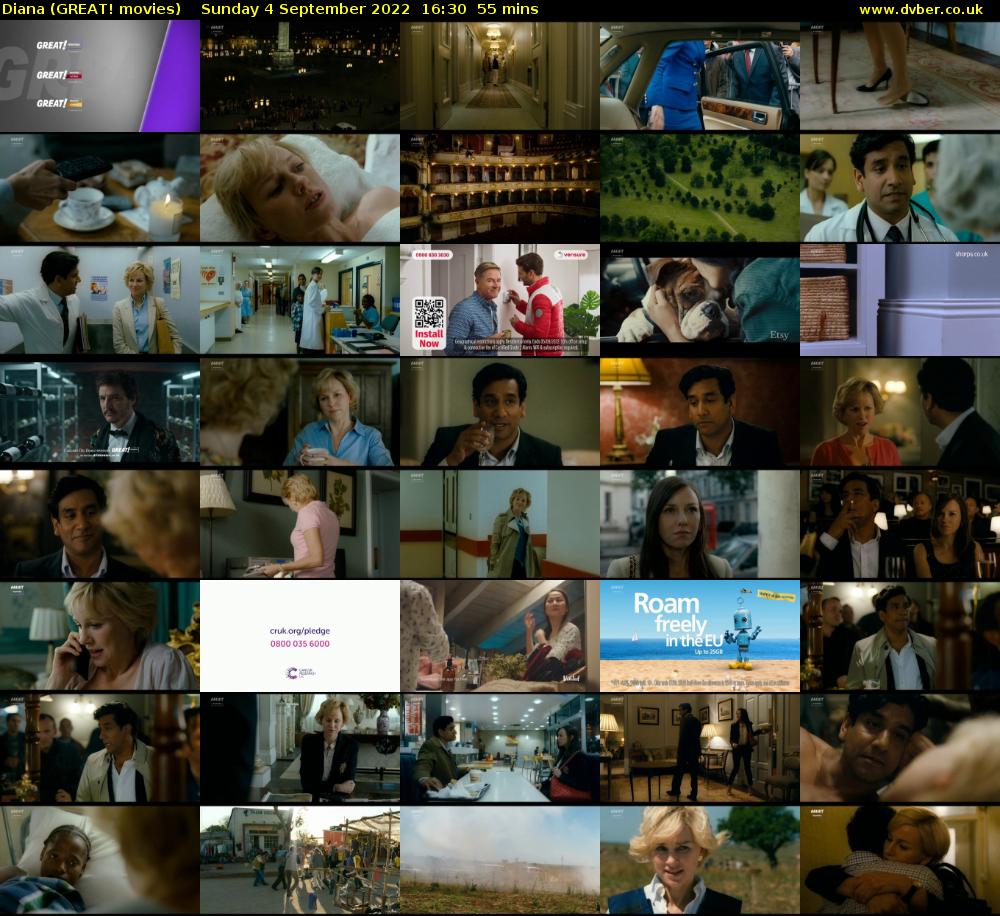 Diana (GREAT! movies) Sunday 4 September 2022 16:30 - 17:25