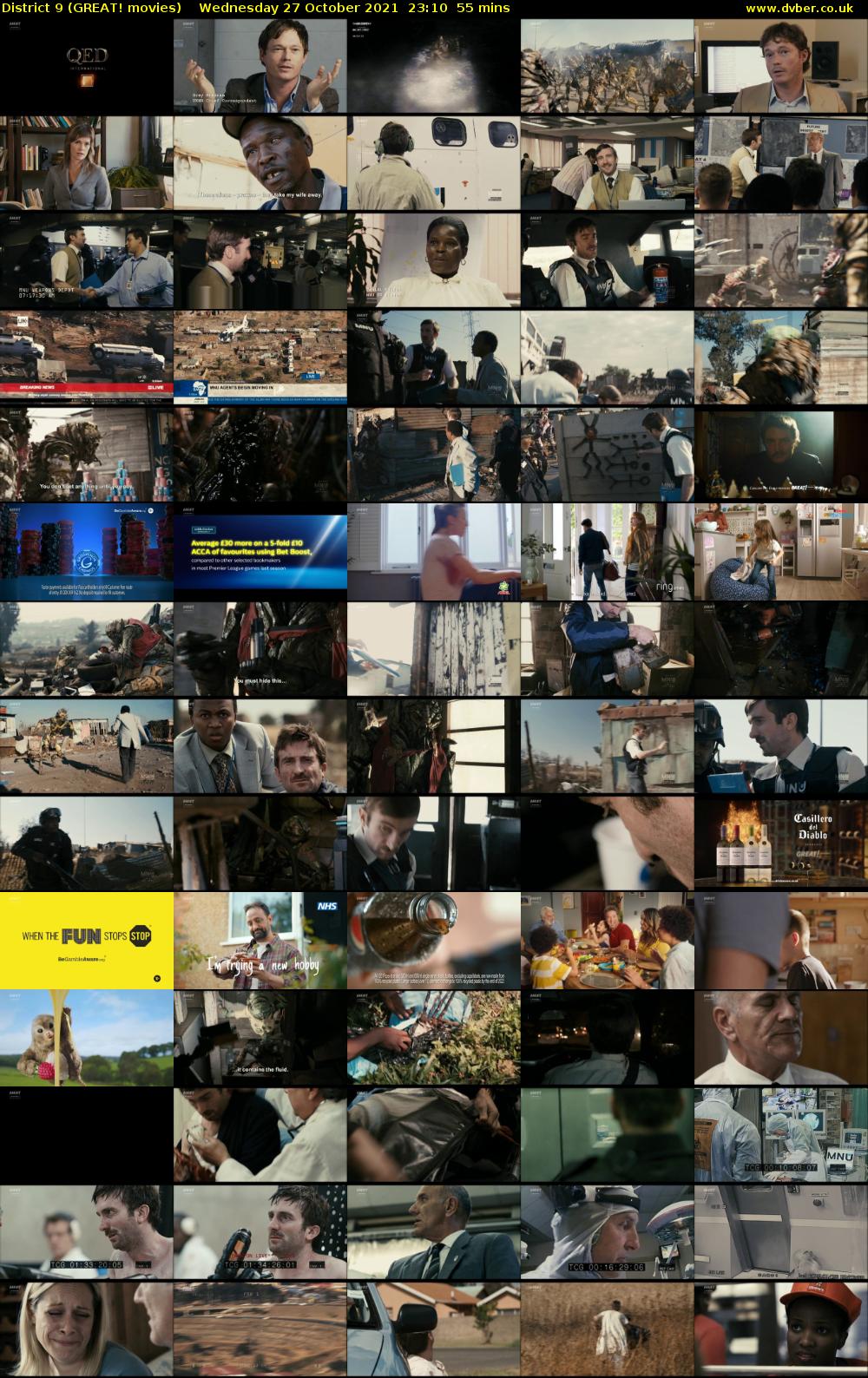 District 9 (GREAT! movies) Wednesday 27 October 2021 23:10 - 00:05