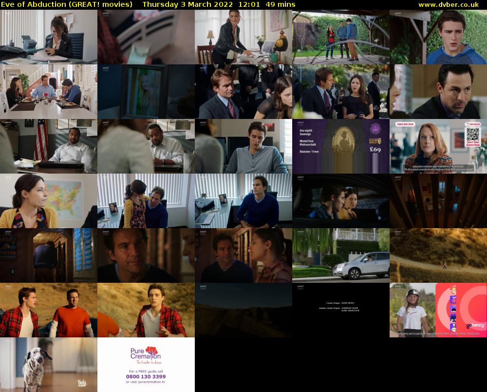 Eve of Abduction (GREAT! movies) Thursday 3 March 2022 12:01 - 12:50