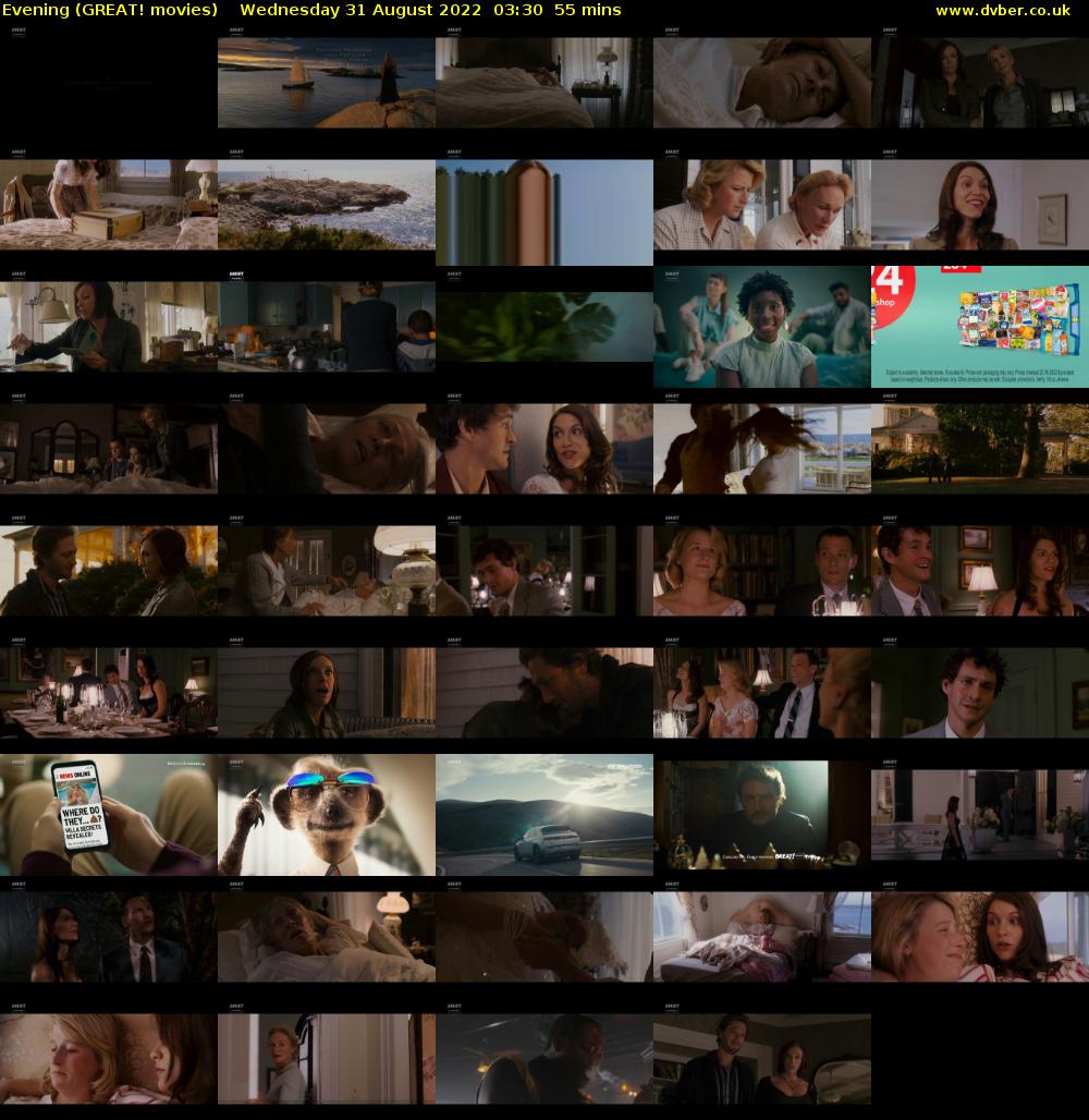 Evening (GREAT! movies) Wednesday 31 August 2022 03:30 - 04:25