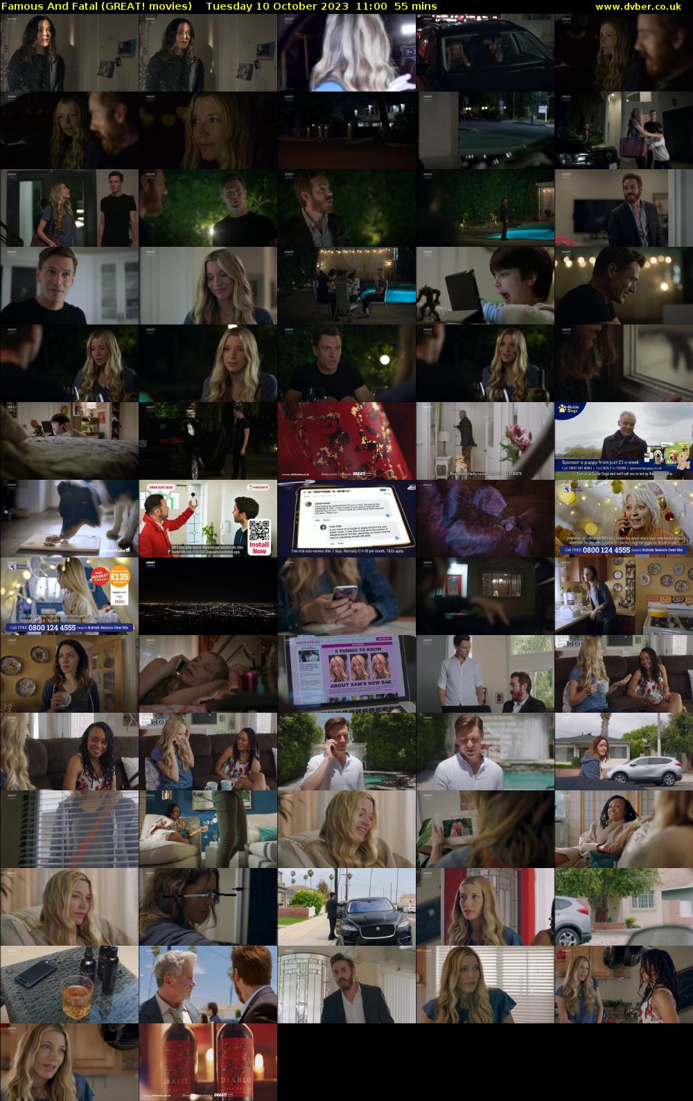 Famous And Fatal (GREAT! movies) Tuesday 10 October 2023 11:00 - 11:55