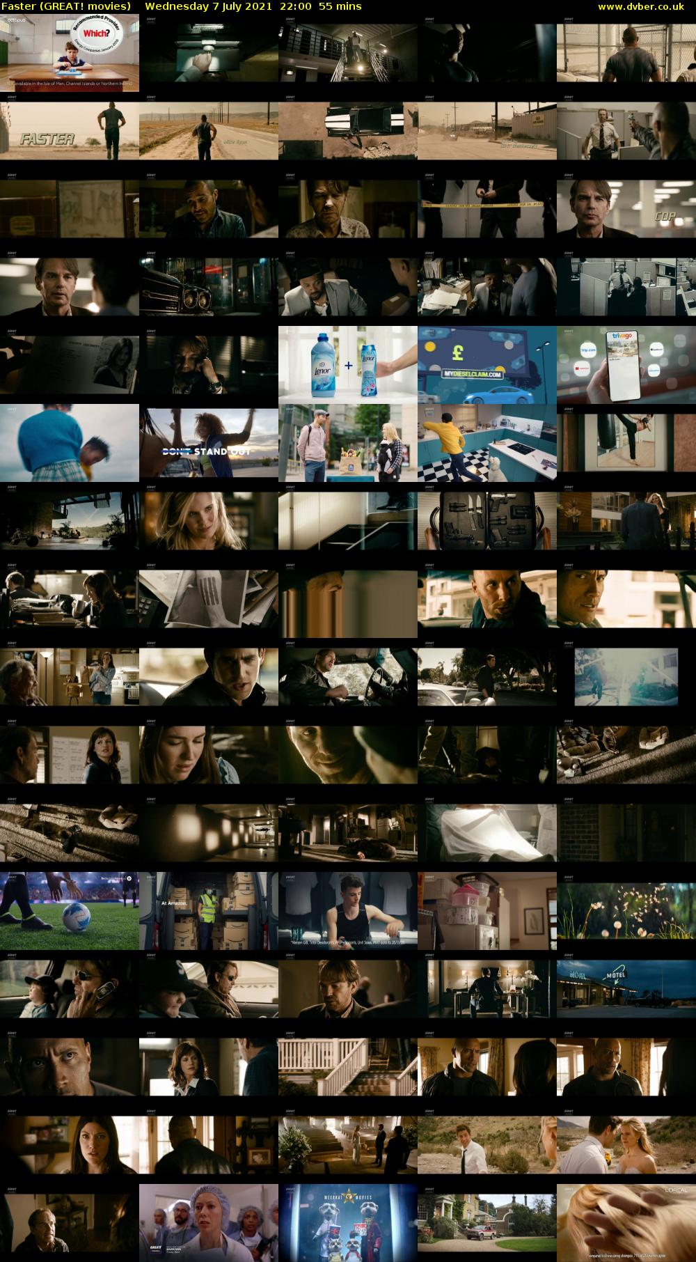 Faster (GREAT! movies) Wednesday 7 July 2021 22:00 - 22:55