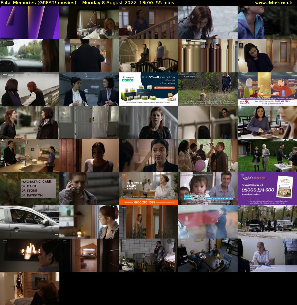 Fatal Memories (GREAT! movies) Monday 8 August 2022 13:00 - 13:55