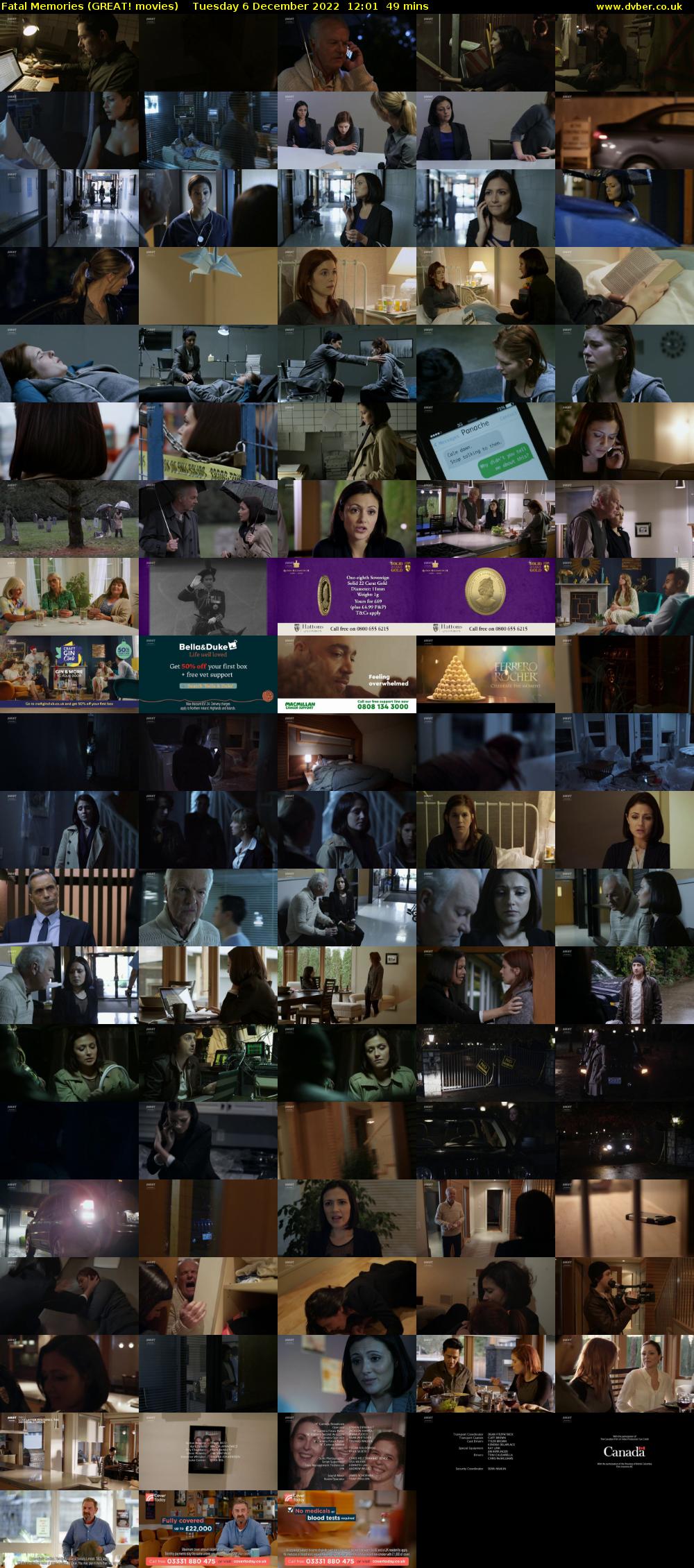 Fatal Memories (GREAT! movies) Tuesday 6 December 2022 12:01 - 12:50