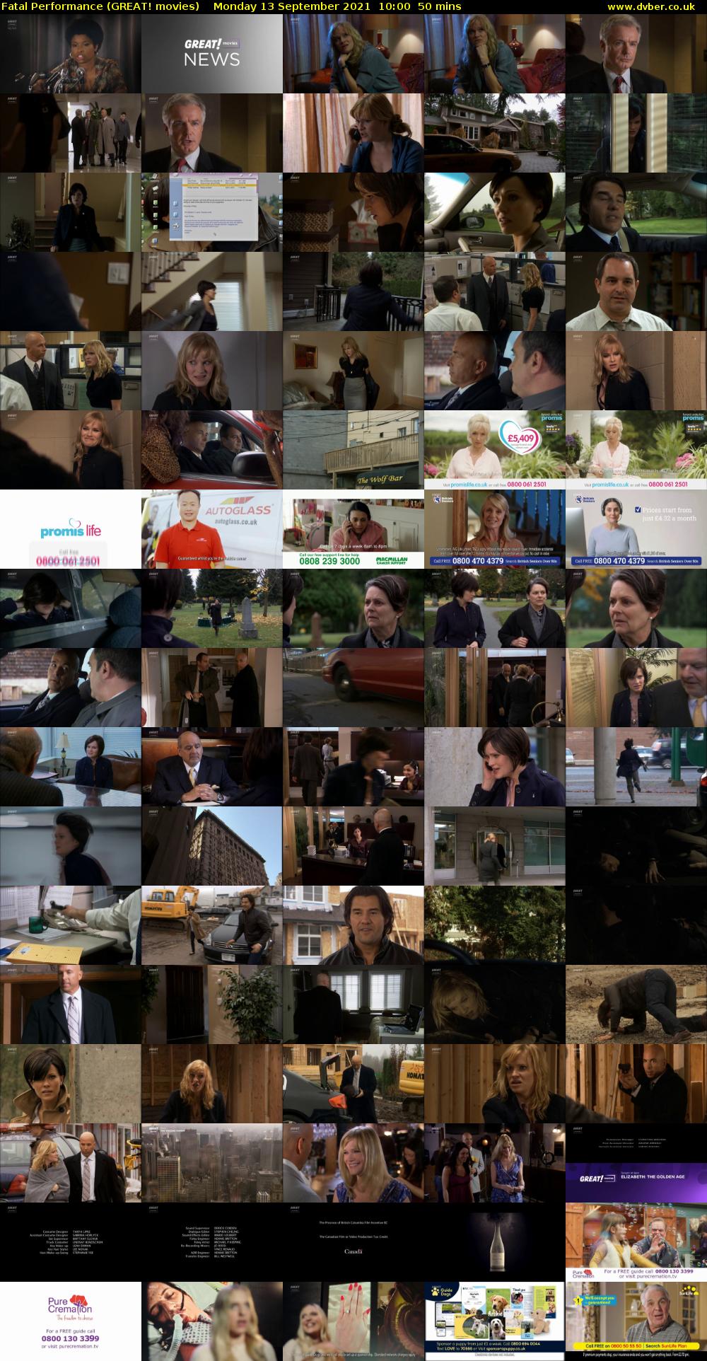 Fatal Performance (GREAT! movies) Monday 13 September 2021 10:00 - 10:50
