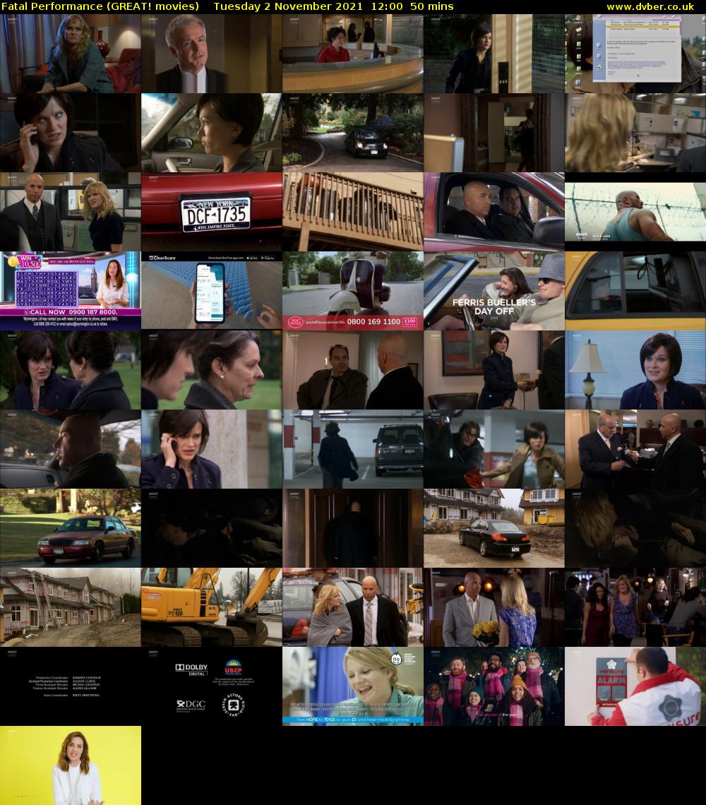 Fatal Performance (GREAT! movies) Tuesday 2 November 2021 12:00 - 12:50