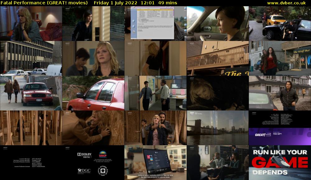 Fatal Performance (GREAT! movies) Friday 1 July 2022 12:01 - 12:50