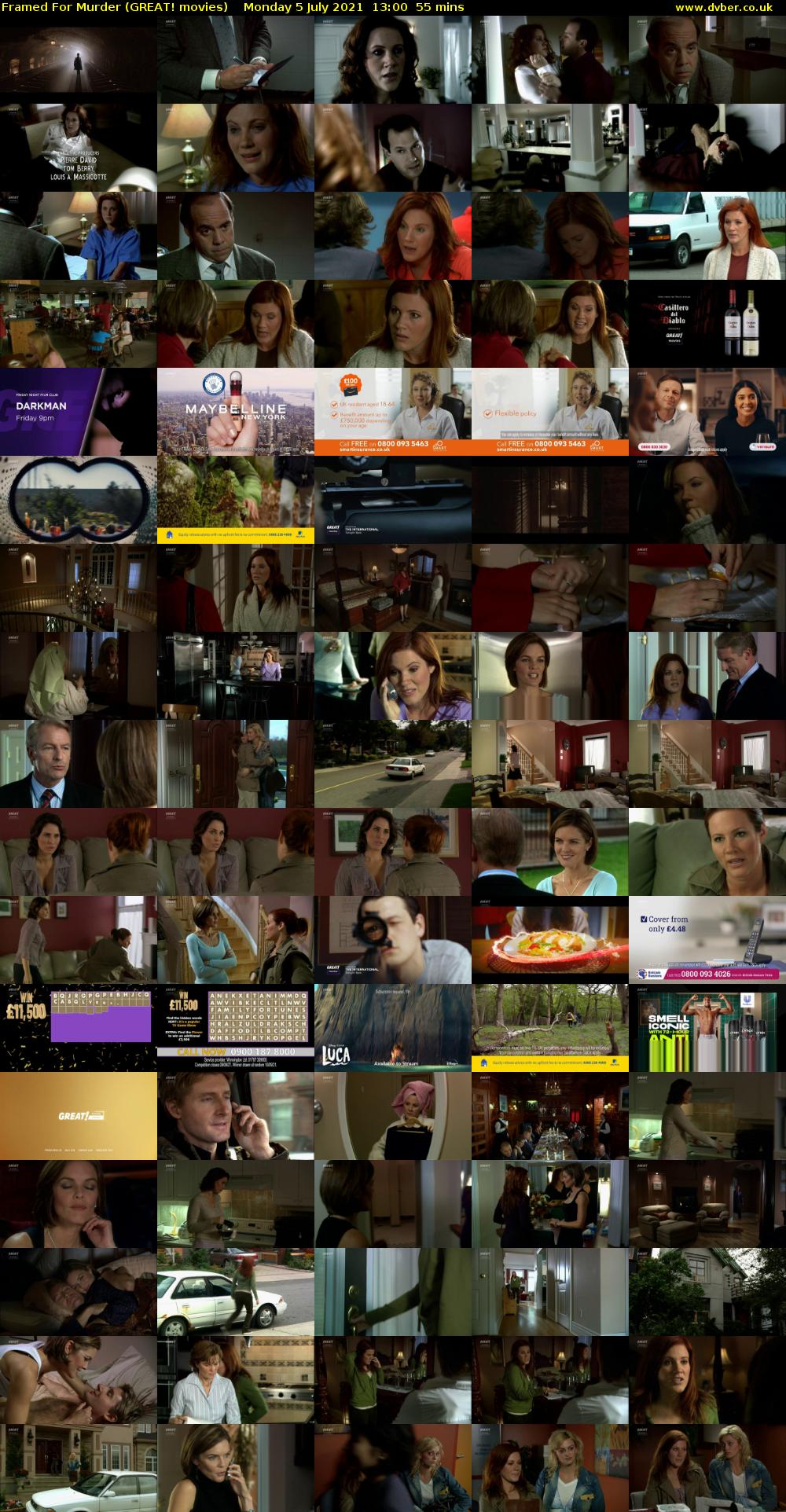 Framed For Murder (GREAT! movies) Monday 5 July 2021 13:00 - 13:55