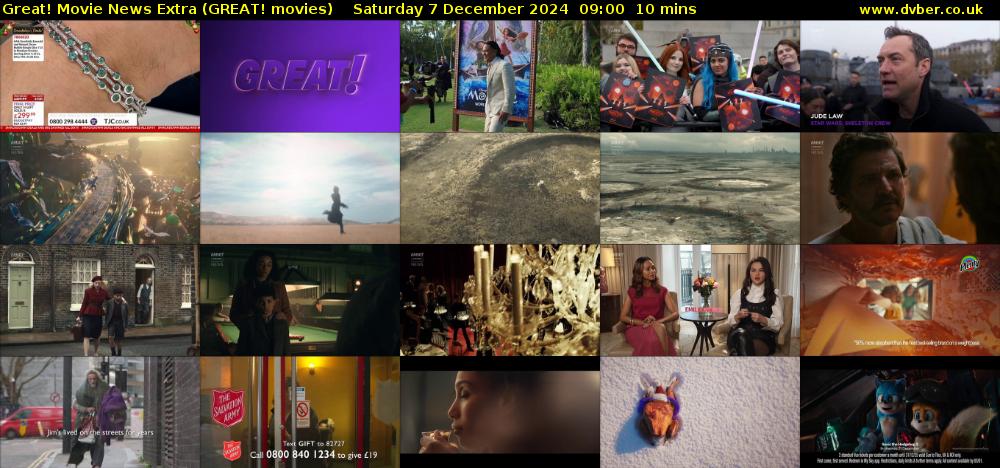 Great! Movie News Extra (GREAT! movies) Saturday 7 December 2024 09:00 - 09:10