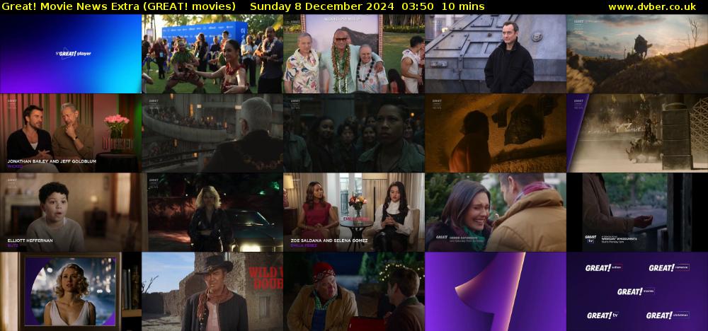 Great! Movie News Extra (GREAT! movies) Sunday 8 December 2024 03:50 - 04:00