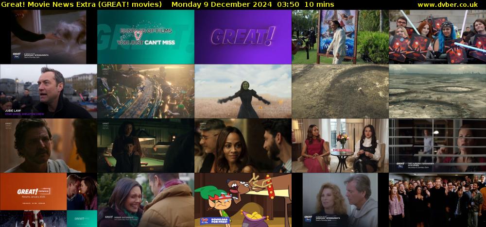 Great! Movie News Extra (GREAT! movies) Monday 9 December 2024 03:50 - 04:00