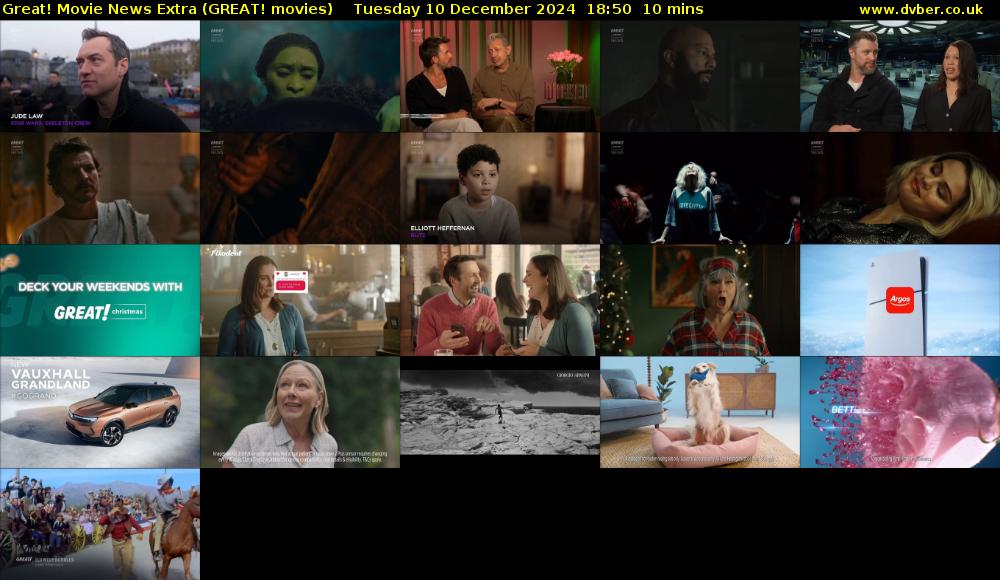 Great! Movie News Extra (GREAT! movies) Tuesday 10 December 2024 18:50 - 19:00