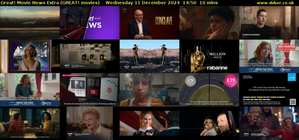 Great! Movie News Extra (GREAT! movies) Wednesday 11 December 2024 14:50 - 15:00