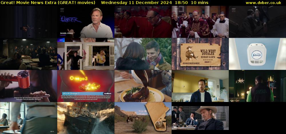 Great! Movie News Extra (GREAT! movies) Wednesday 11 December 2024 18:50 - 19:00