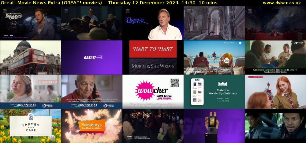 Great! Movie News Extra (GREAT! movies) Thursday 12 December 2024 14:50 - 15:00