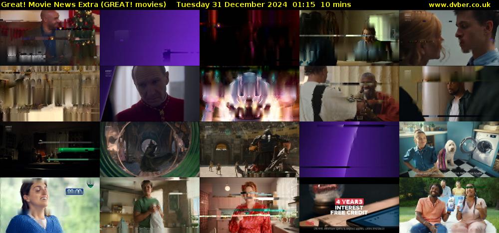 Great! Movie News Extra (GREAT! movies) Tuesday 31 December 2024 01:15 - 01:25