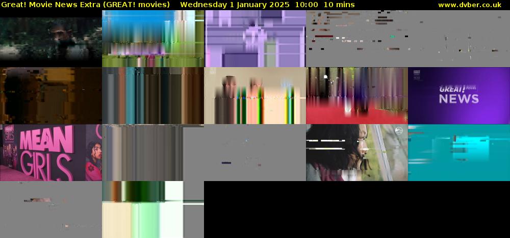Great! Movie News Extra (GREAT! movies) Wednesday 1 January 2025 10:00 - 10:10