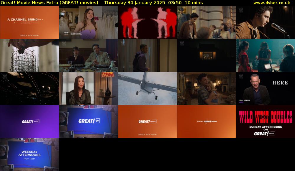Great! Movie News Extra (GREAT! movies) Thursday 30 January 2025 03:50 - 04:00