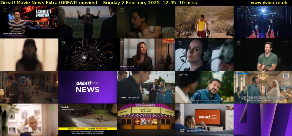 Great! Movie News Extra (GREAT! movies) Sunday 2 February 2025 12:45 - 12:55