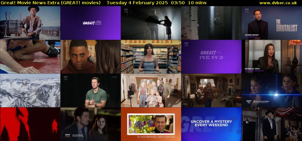 Great! Movie News Extra (GREAT! movies) Tuesday 4 February 2025 03:50 - 04:00