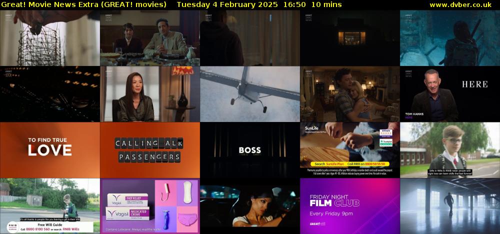 Great! Movie News Extra (GREAT! movies) Tuesday 4 February 2025 16:50 - 17:00